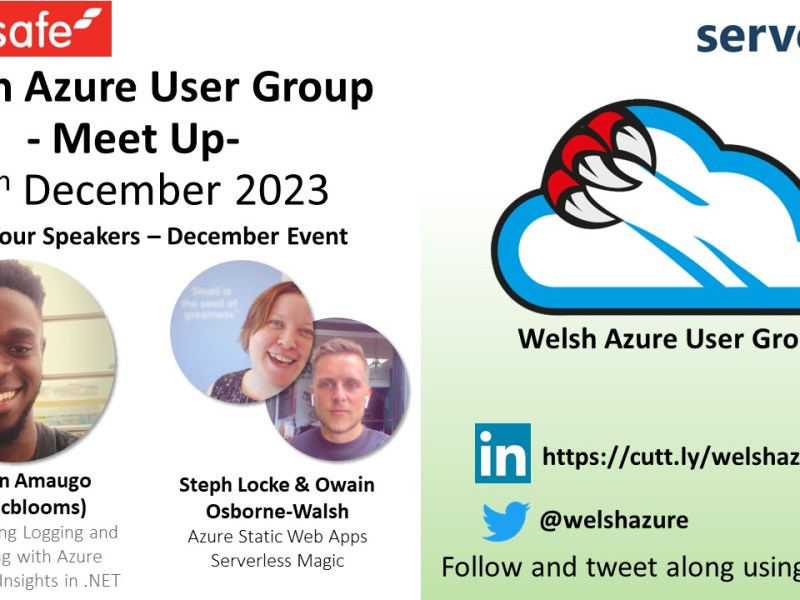 Welsh Azure User Group December 2023 Meet&nbsp;Up!